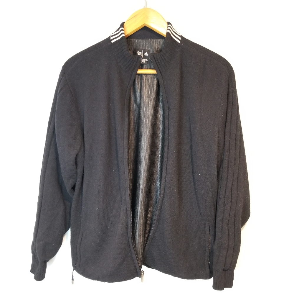 Adidas Long Sleeve Black Full Zip Up Jacket XL